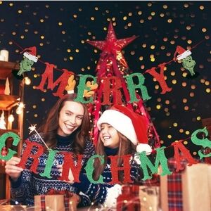 Merry Grinchmas Glitter Banner!